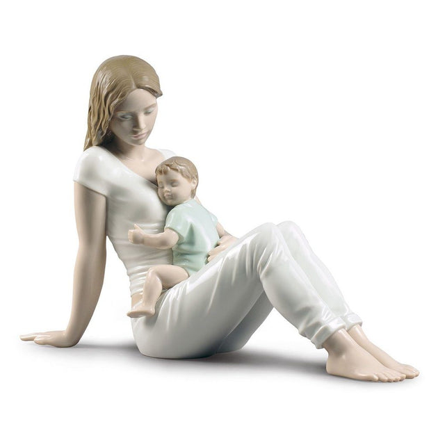 Lladro Porcelain A Mother's Love Figurine Matte White