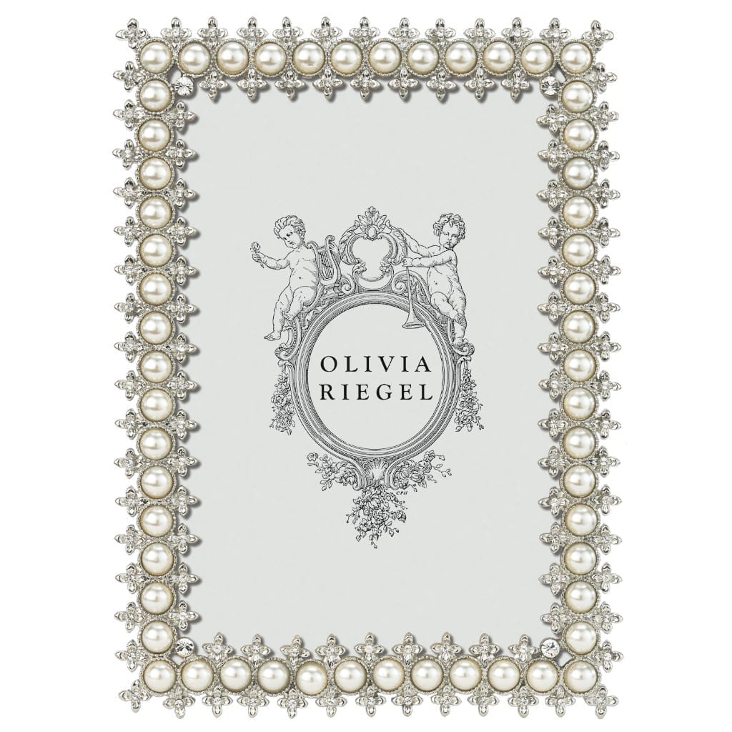 Olivia Riegel Silver Crystal & Pearl 4" x 6" Frame Picture Frames Olivia Riegel 