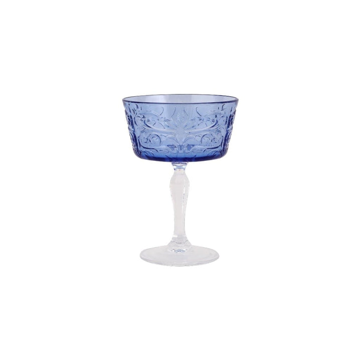 Vietri Barocco Coupe Champagne Glass Drinkware Vietri Cobalt 