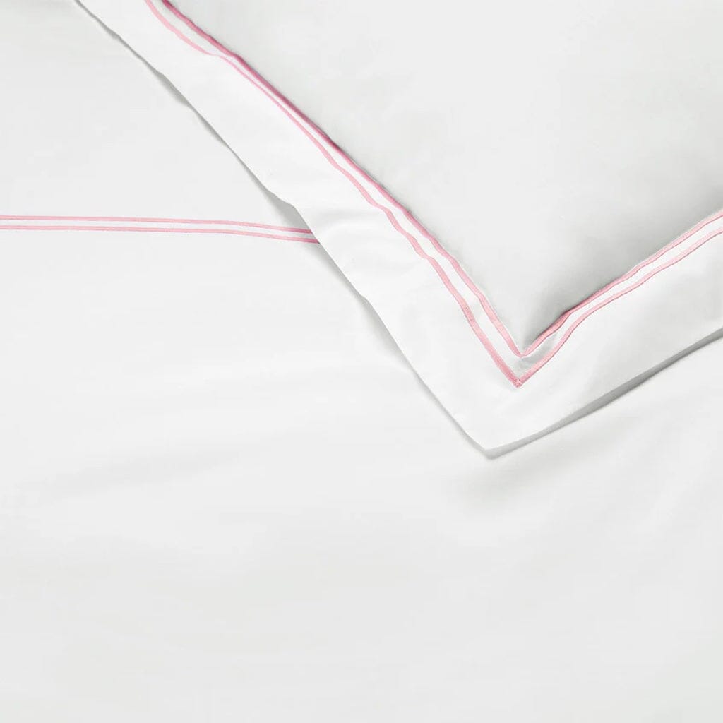 Sferra Grande Hotel Full/Queen Duvet Cover 88" x 92" Bedding Sferra WHITE/PINK 