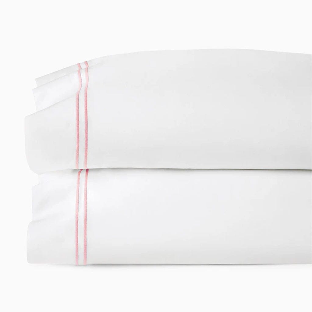 Sferra Grande Hotel King Pillowcase 22" x 42" Bedding Sferra WHITE/PINK 