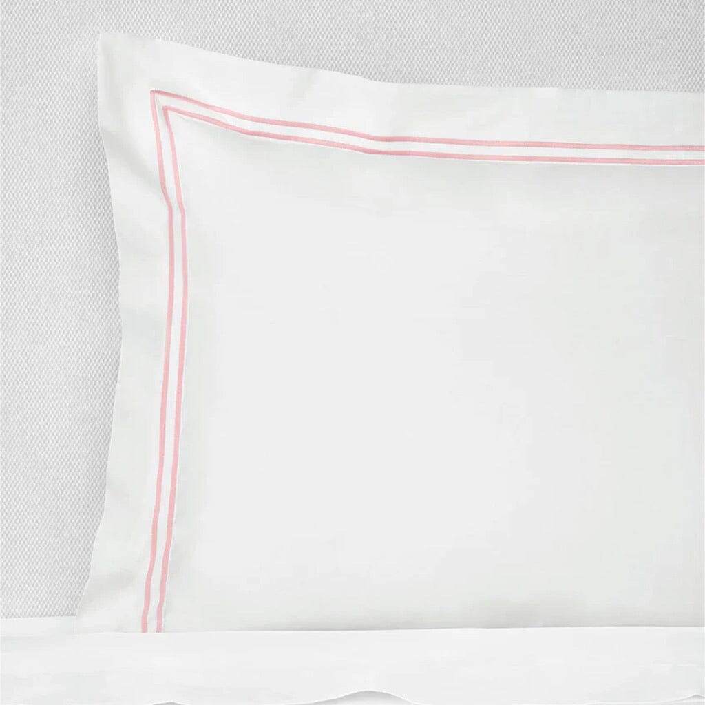 Sferra Grande Hotel King Sham 21" x 36" Bedding Sferra WHITE/PINK 