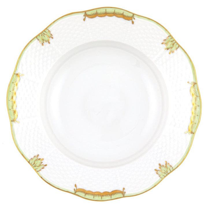 Herend Princess Victoria Rim Soup Plate Dinnerware Herend Green 