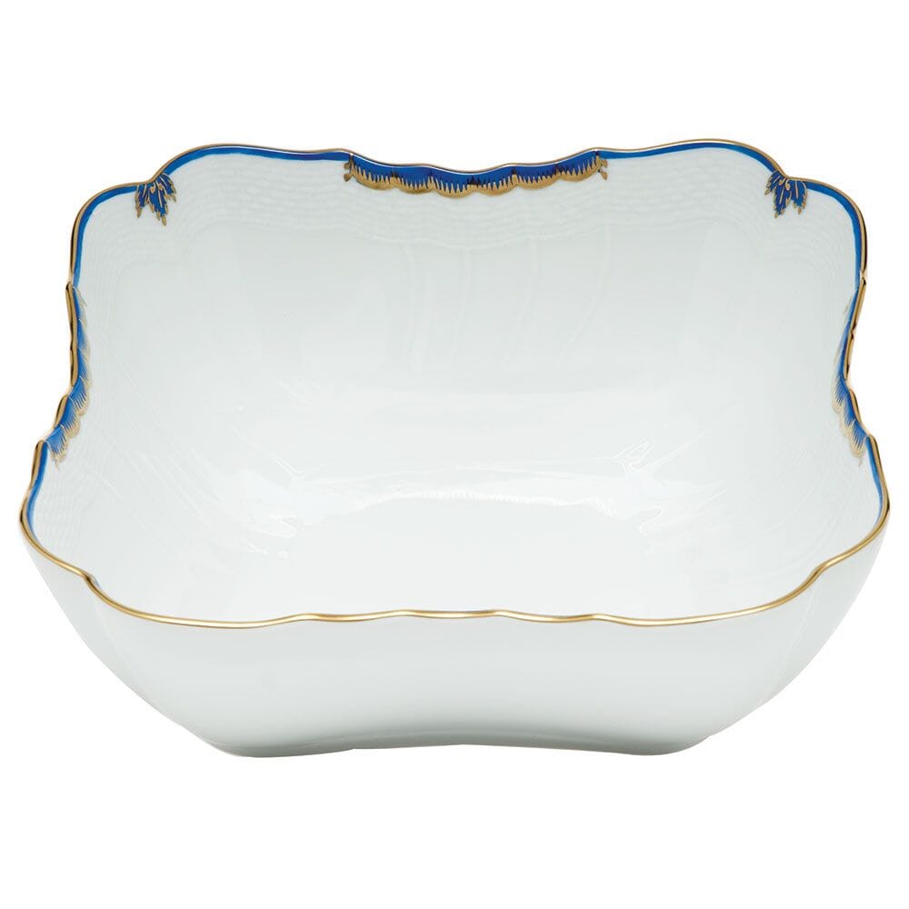 Herend Princess Victoria Square Salad Bowl Dinnerware Herend Blue 