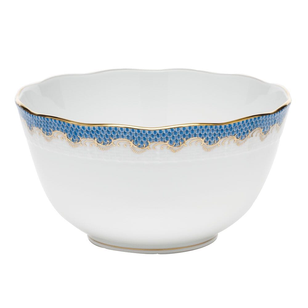 Herend Fish Scale Round Bowl Dinnerware Herend Blue 