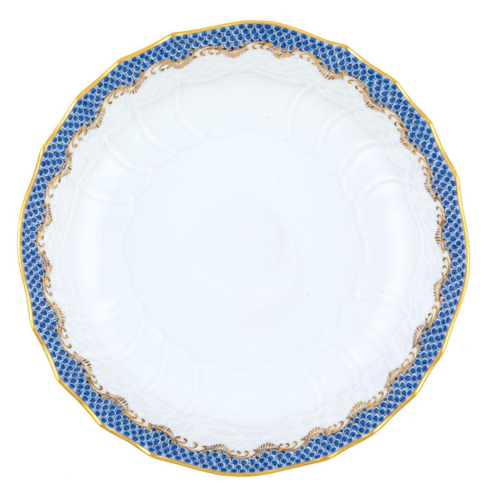 Herend Fish Scale Scalloped Dinner Bowl Dinnerware Herend Blue 