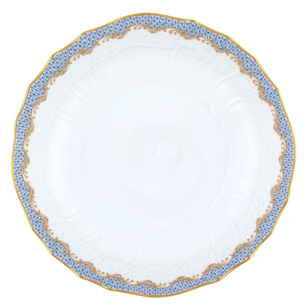 Herend Fish Scale Scalloped Dinner Bowl Dinnerware Herend Light Blue 