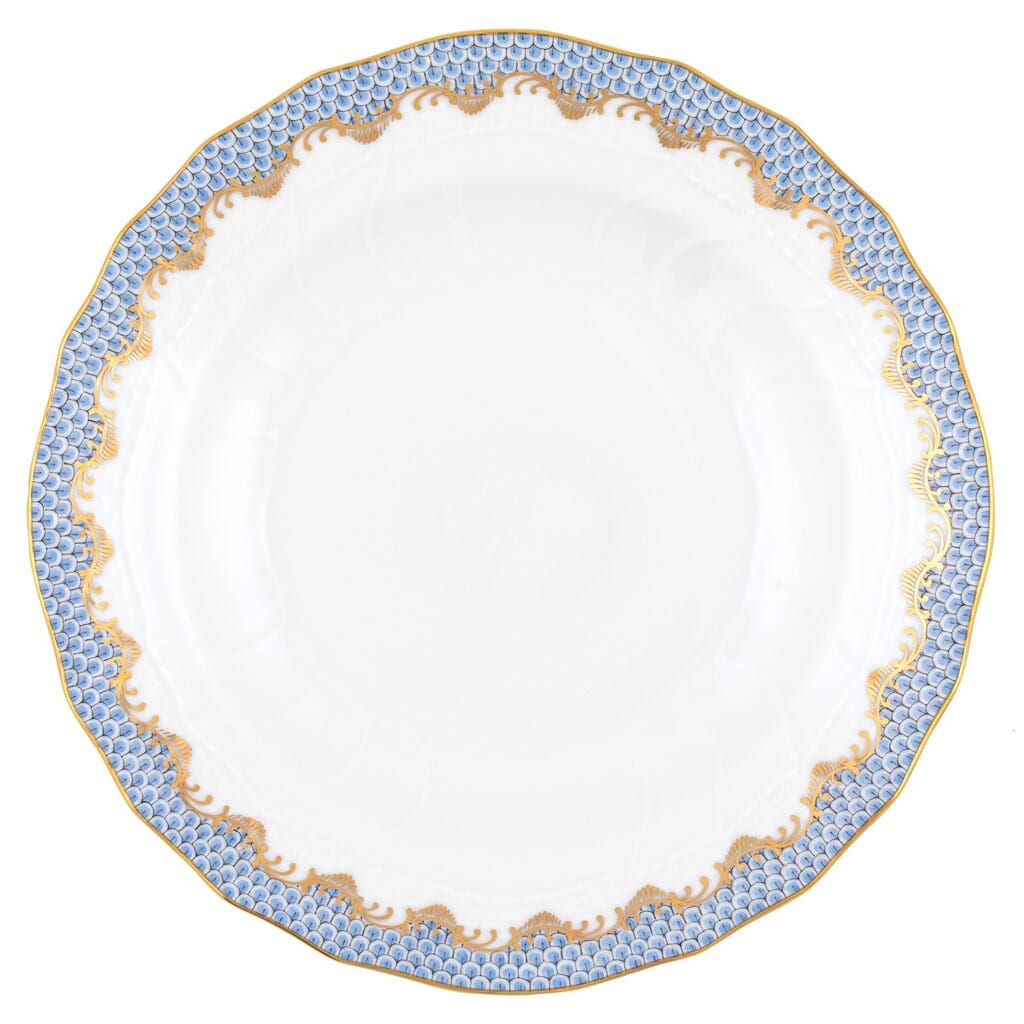 Herend Fish Scale Dessert Plate Dinnerware Herend Light Blue 