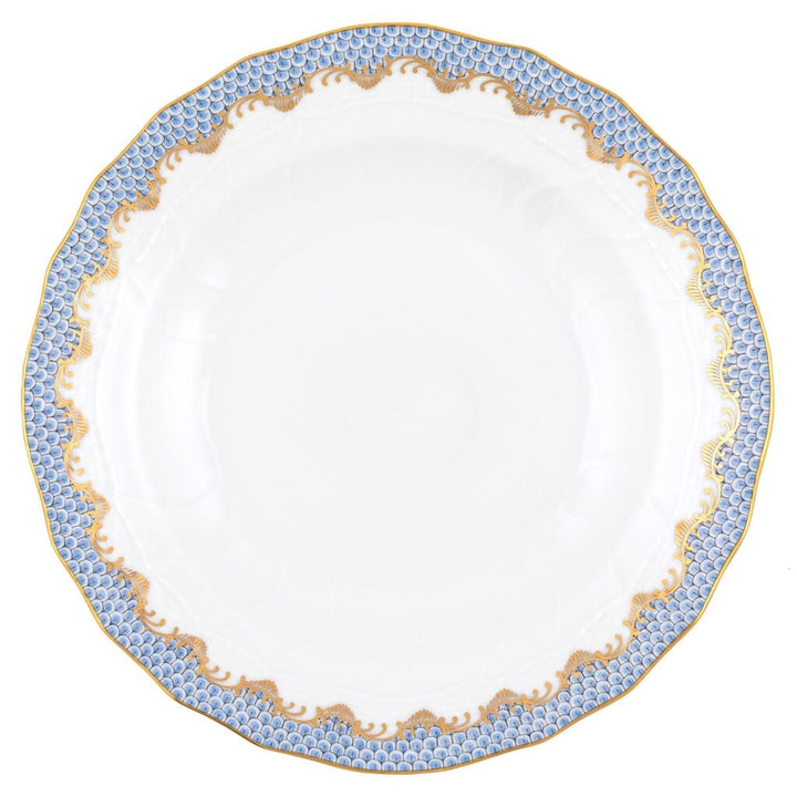 Herend Fish Scale Dessert Plate Dinnerware Herend Light Blue 