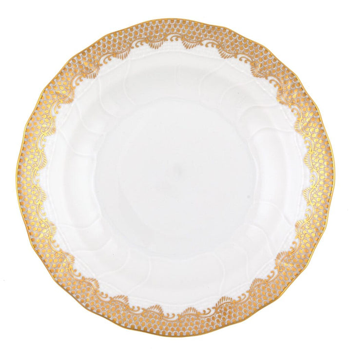 Herend Fish Scale Dessert Plate Dinnerware Herend Gold 