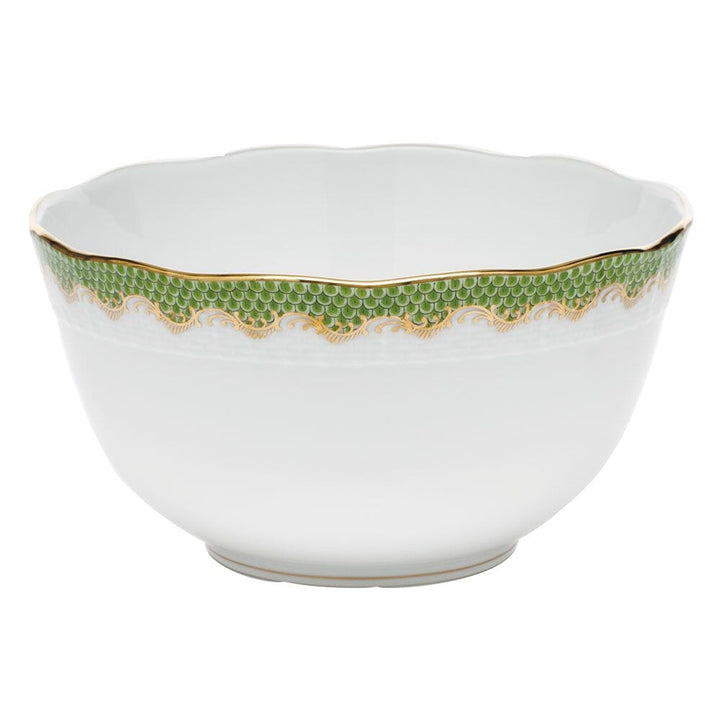 Herend Fish Scale Round Bowl Dinnerware Herend Evergreen 