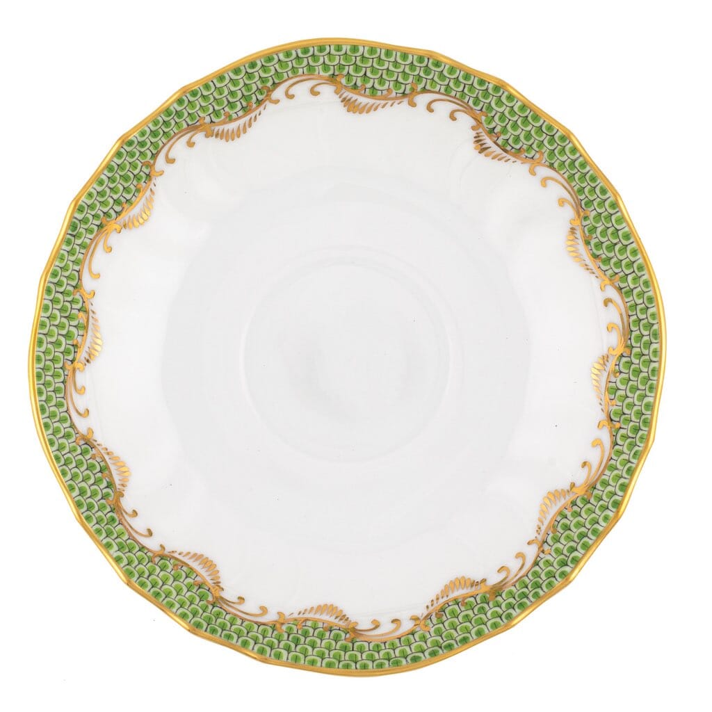 Herend Fish Scale Canton Saucer Dinnerware Herend Evergreen 