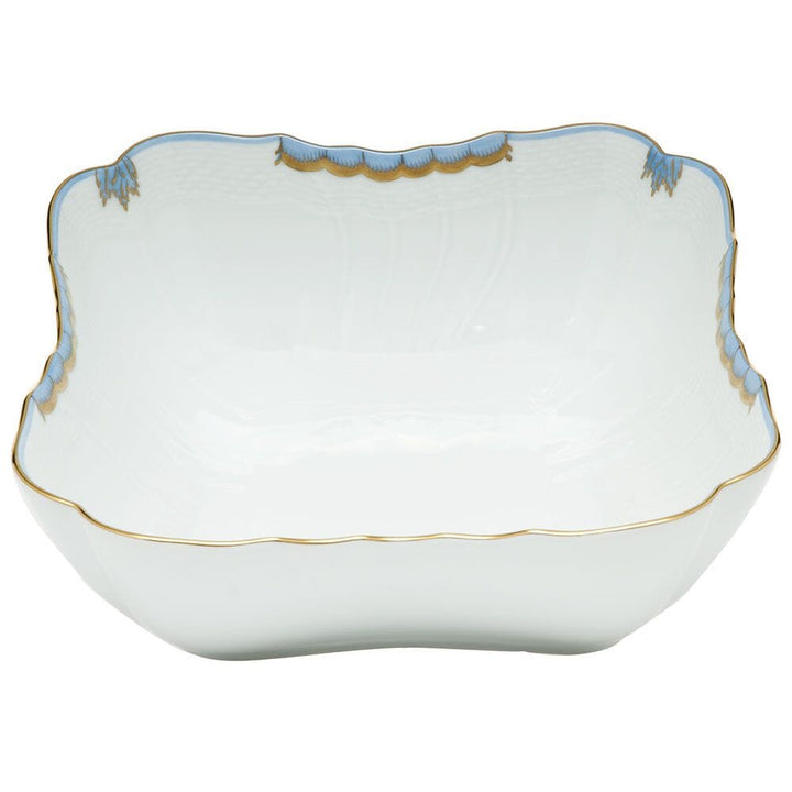 Herend Princess Victoria Square Salad Bowl Dinnerware Herend Light Blue 