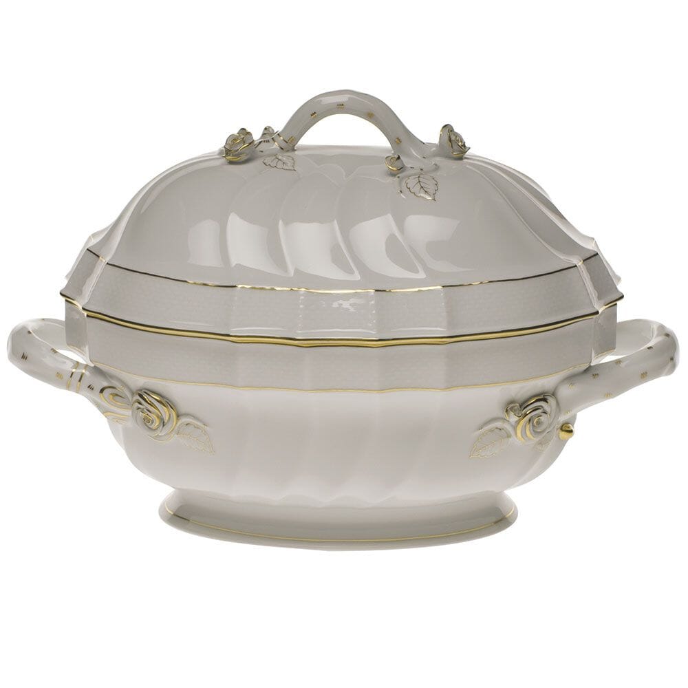 Herend Golden Edge Tureen With Branch Dinnerware Herend 