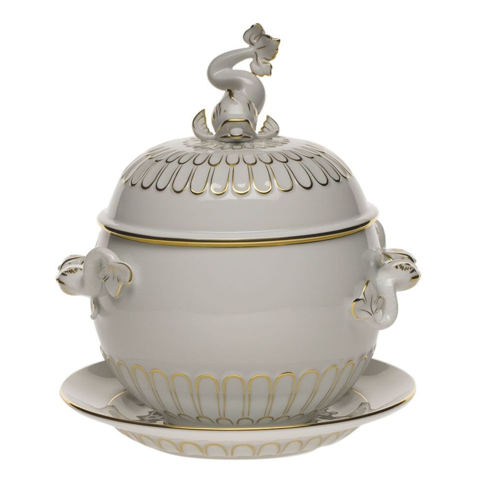 Herend Golden Edge Tureen And Platter Platters Herend 