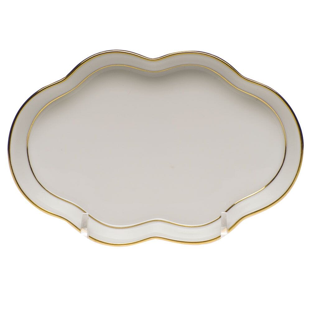 Herend Golden Edge Small Scalloped Tray Trays Herend 