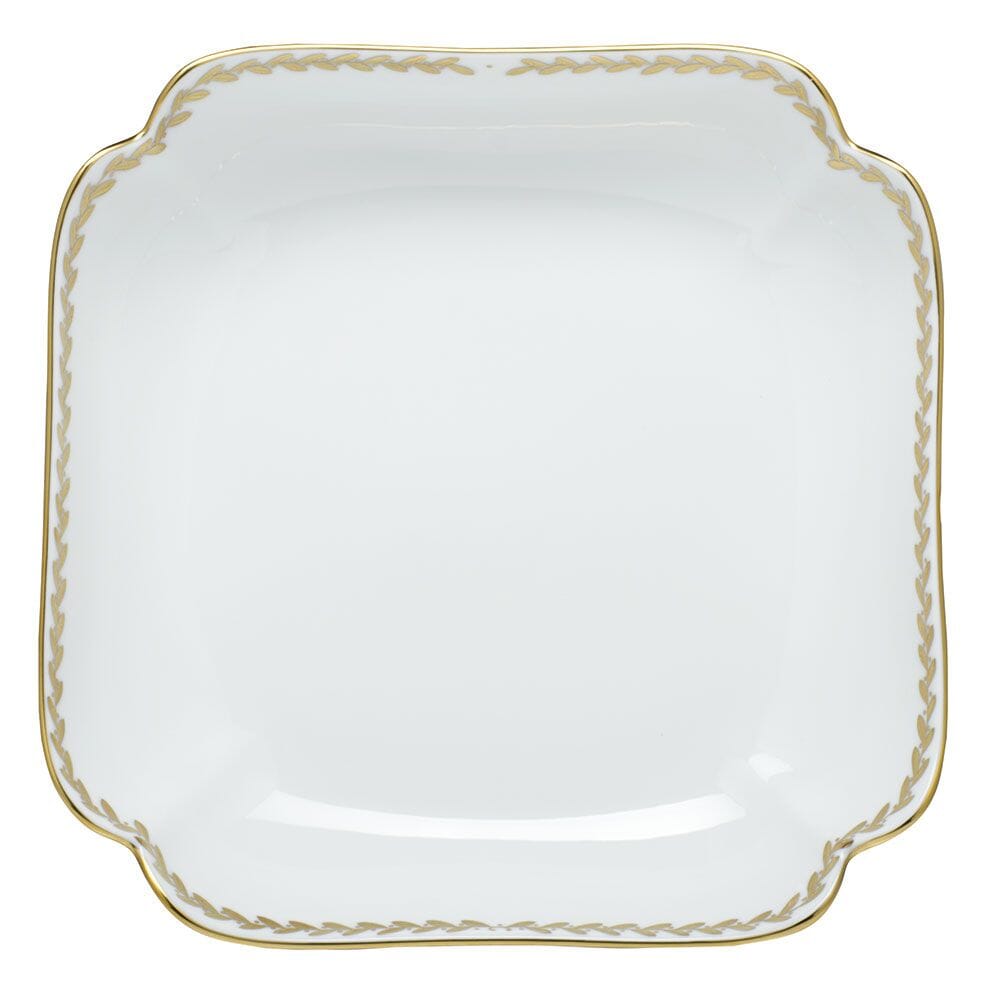 Herend Golden Laurel Square Fruit Dish Dinnerware Herend 