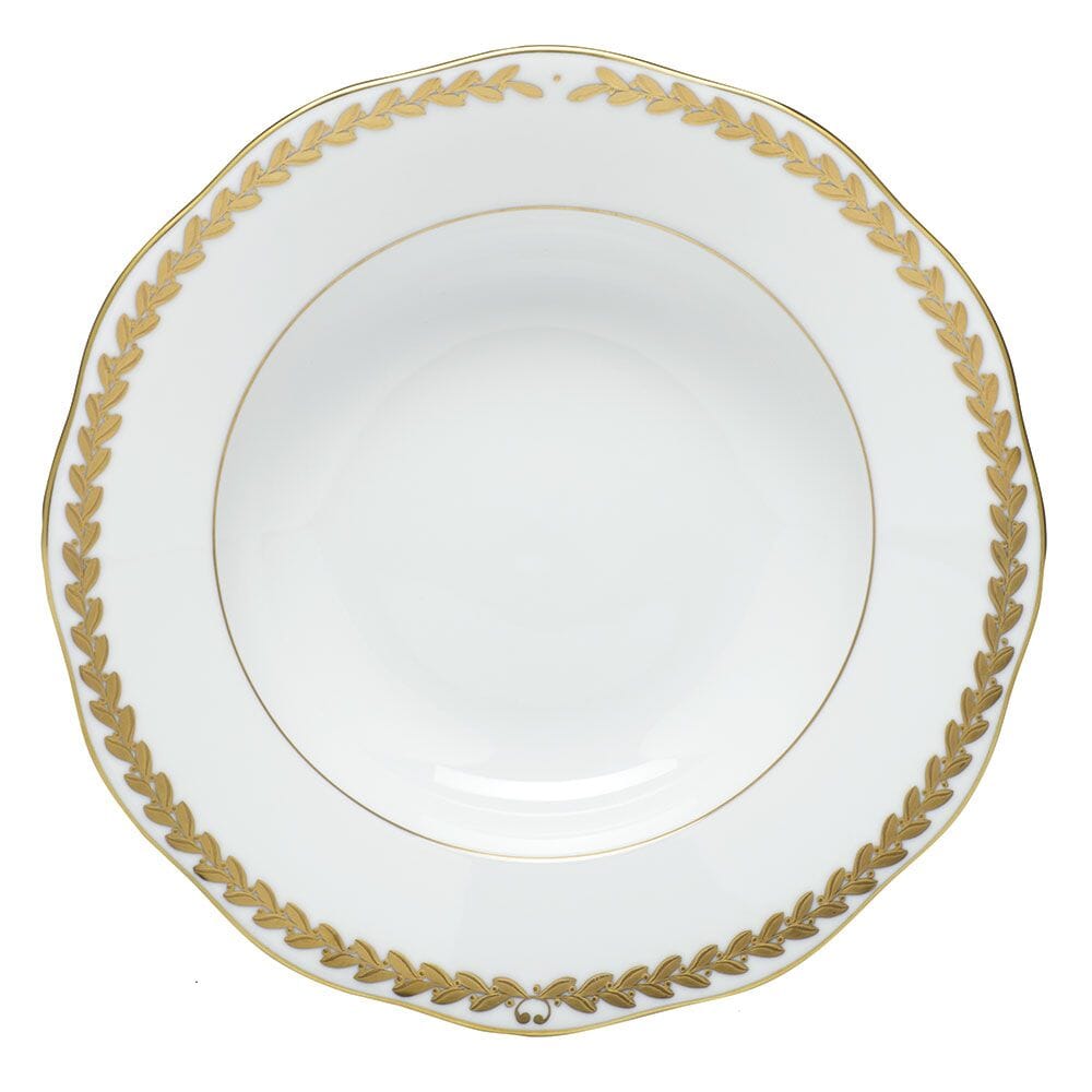 Herend Golden Laurel Rim Soup Plate Dinnerware Herend 