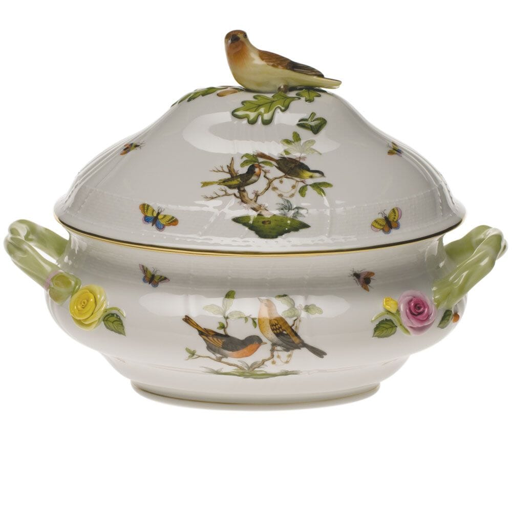 Herend Rothschild Bird Tureen With Bird - 4 Qt. Dinnerware Herend