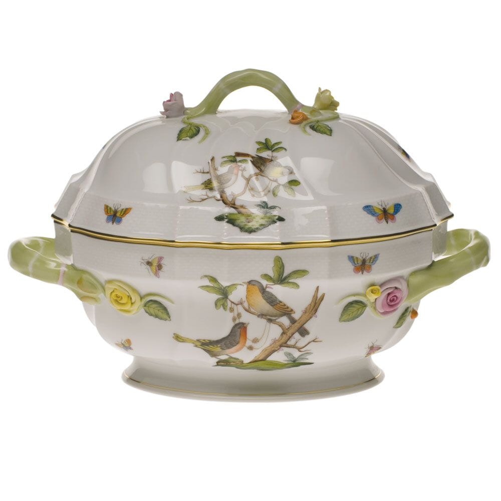 Herend Rothschild Bird Tureen With Branch Dinnerware Herend 