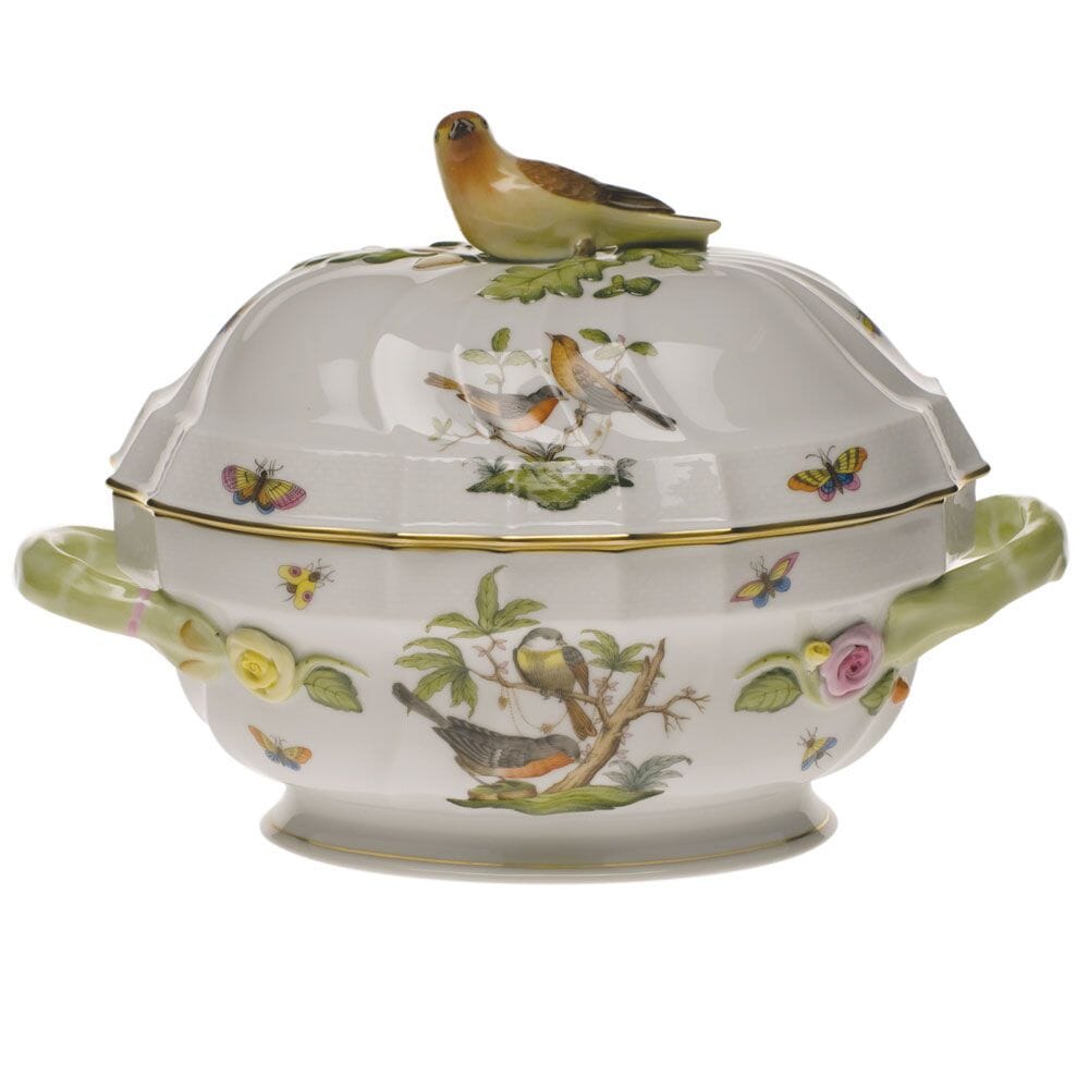 Herend Rothschild Bird Tureen With Bird - 2 Qt. Dinnerware Herend