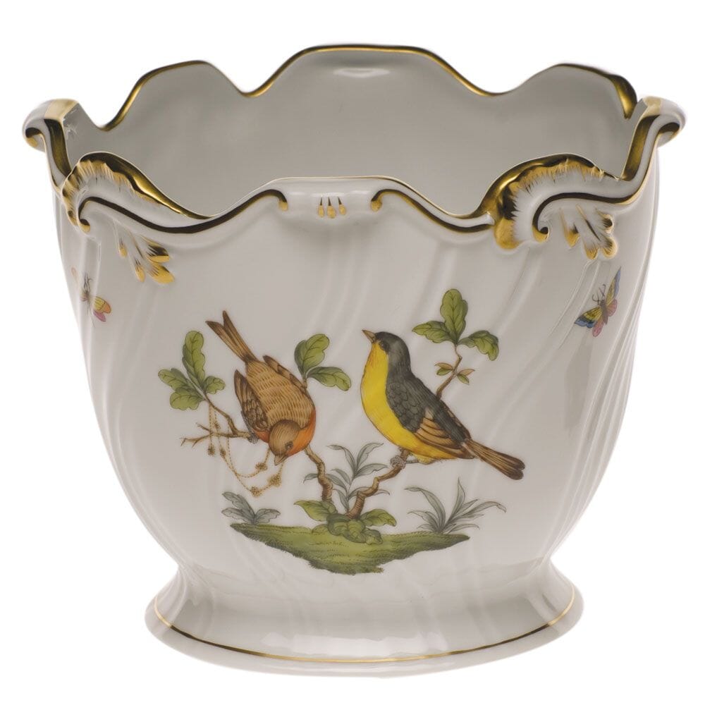 Herend Rothschild Bird Ribbed Cachepot Dinnerware Herend 