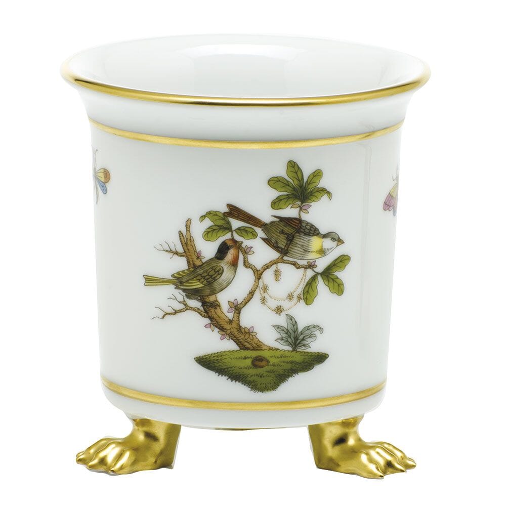 Herend Rothschild Bird Mini Cachepot With Feet Dinnerware Herend 