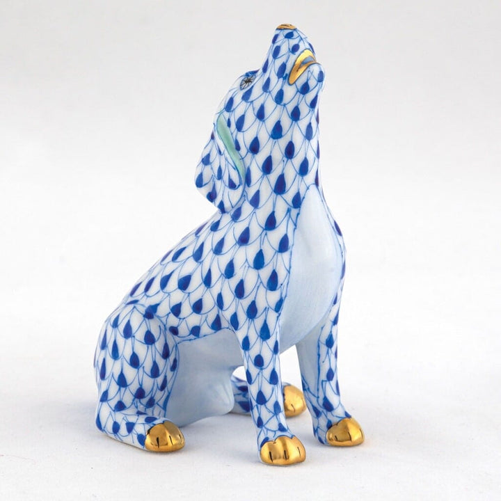 Herend Singing Beagle Figurine Figurines Herend Sapphire 