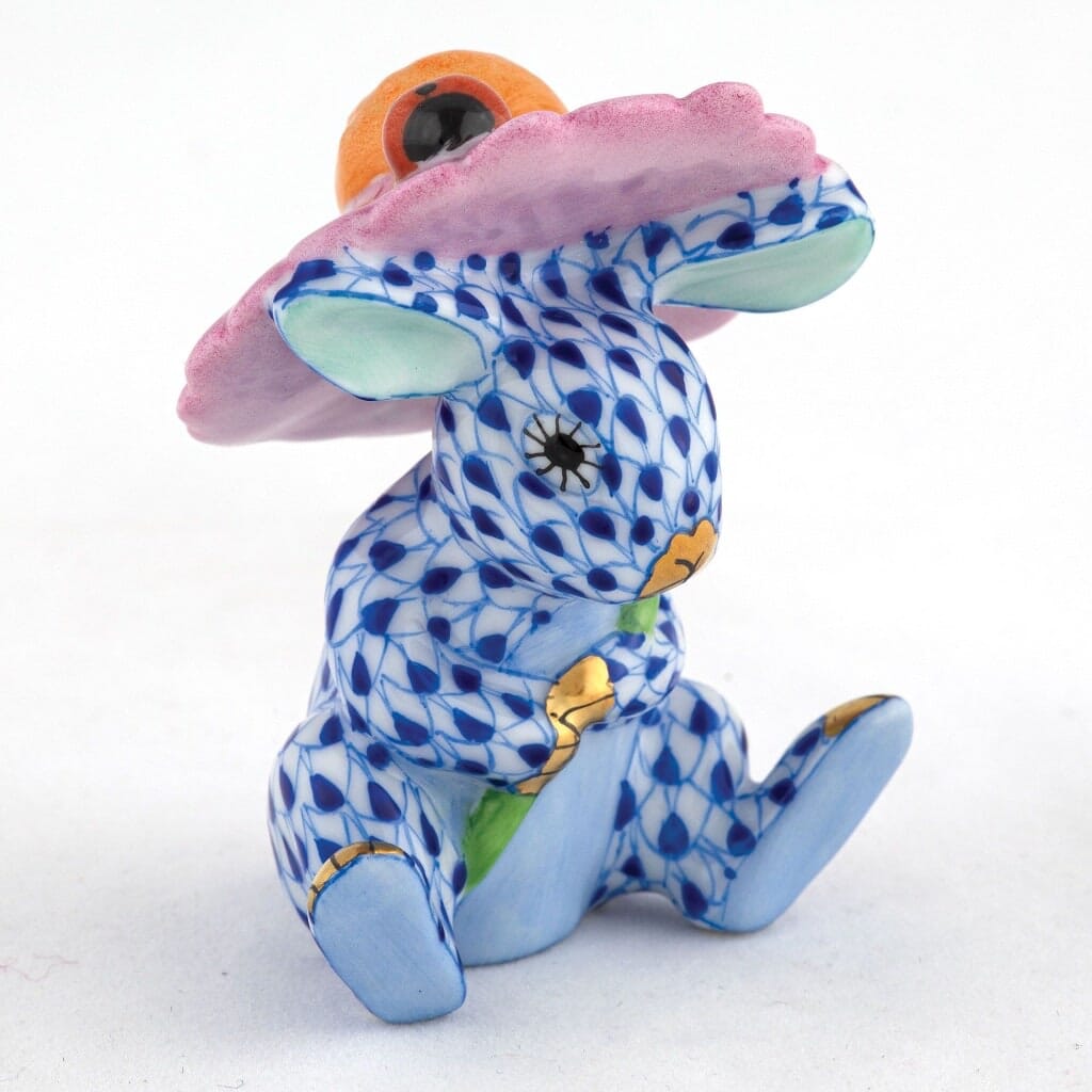 Herend Umbrella Bunny Figurine Figurines Herend Sapphire 