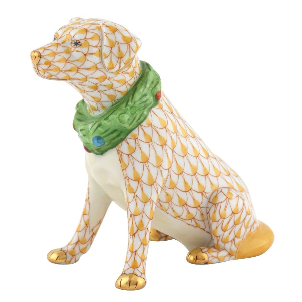 Herend Holiday Dog Figurine Figurines Herend Butterscotch 