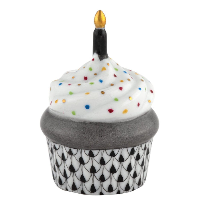 Herend Cupcake With Candle Figurine Figurines Herend Black 