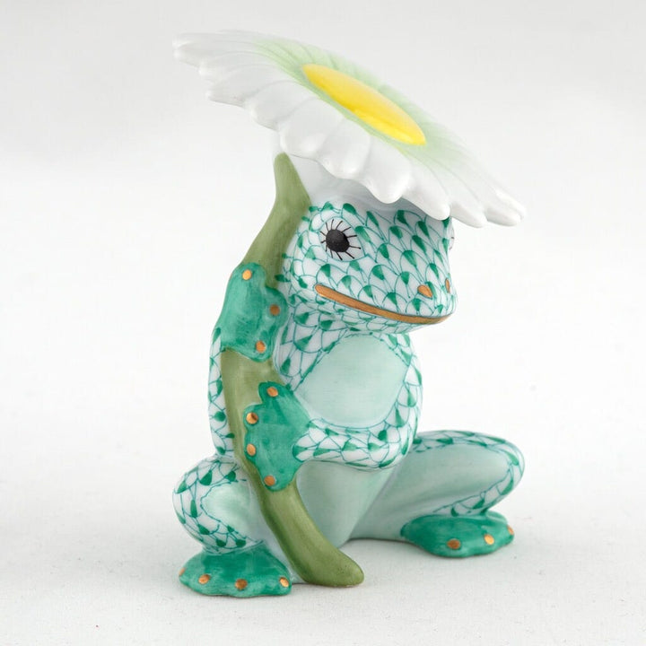 Herend Flower Frog Figurine Figurines Herend Green 