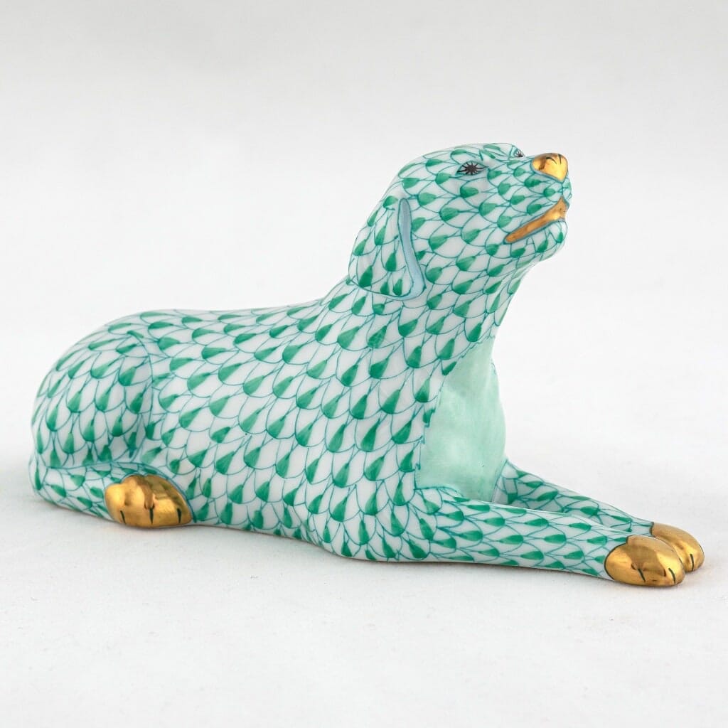 Herend Singing Labrador Figurine Figurines Herend Green 