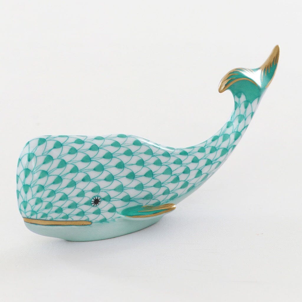 Herend Sperm Whale Figurine Figurines Herend Green 