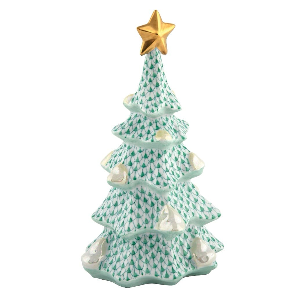 Herend Large Christmas Tree Figurine Figurines Herend Green 