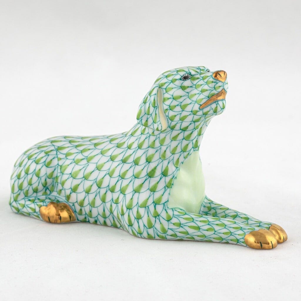 Herend Singing Labrador Figurine Figurines Herend Lime Green 