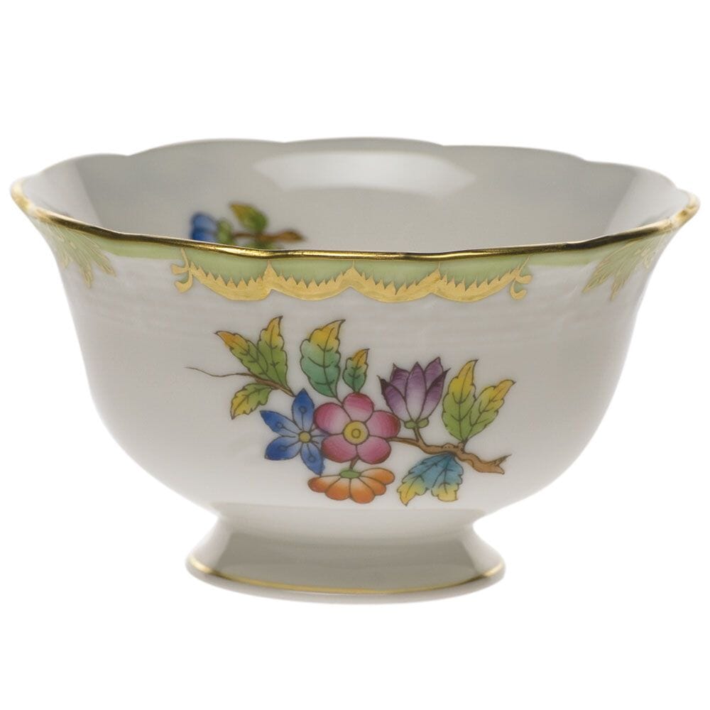 Herend Queen Victoria Open Sugar Bowl Dinnerware Herend Green 