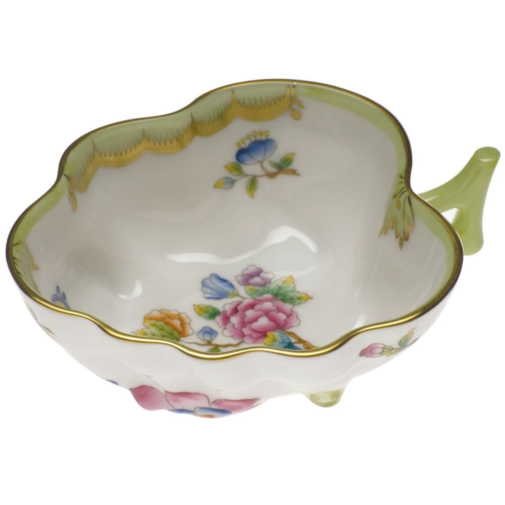 Herend Queen Victoria Deep Leaf Dish - 4 Inch Dinnerware Herend Green