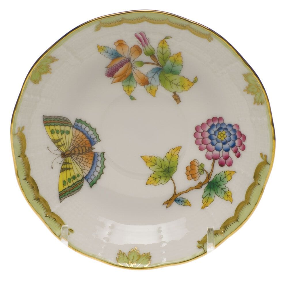 Herend Queen Victoria After Dinner Saucer Dinnerware Herend Green 