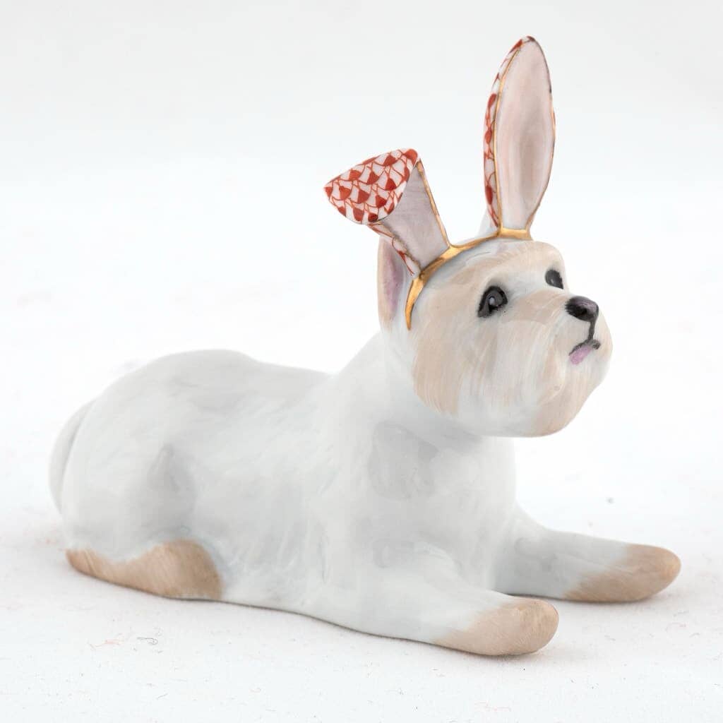 Herend Westie With Bunny Ears Figurine Figurines Herend Rust 