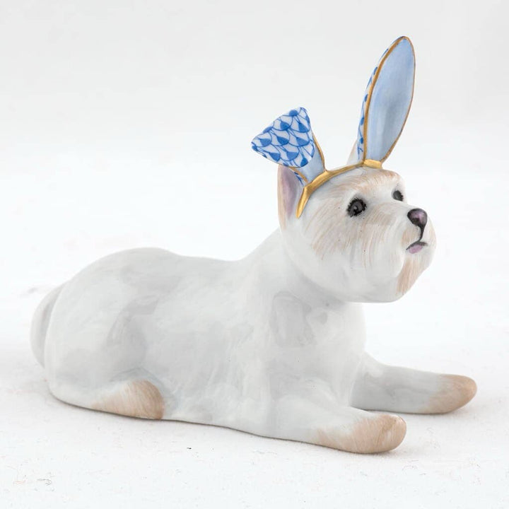 Herend Westie With Bunny Ears Figurine Figurines Herend Sapphire 