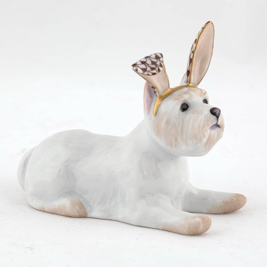 Herend Westie With Bunny Ears Figurine Figurines Herend Chocolate 