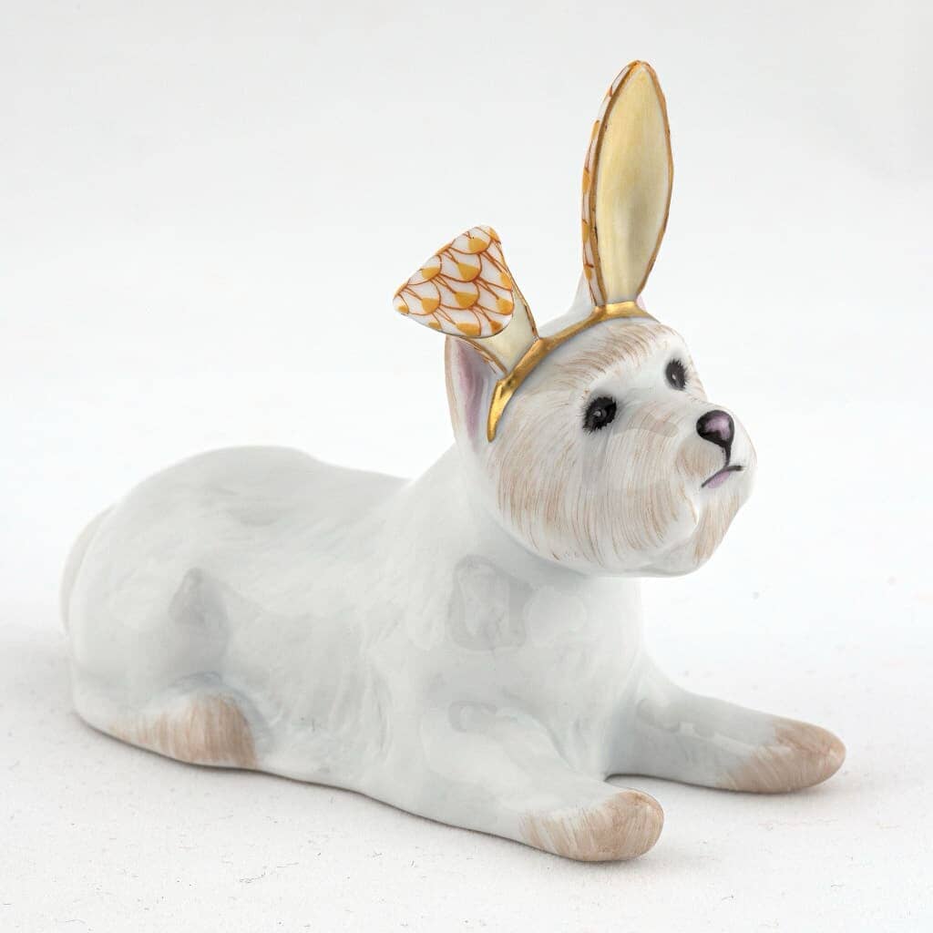 Herend Westie With Bunny Ears Figurine Figurines Herend Butterscotch 