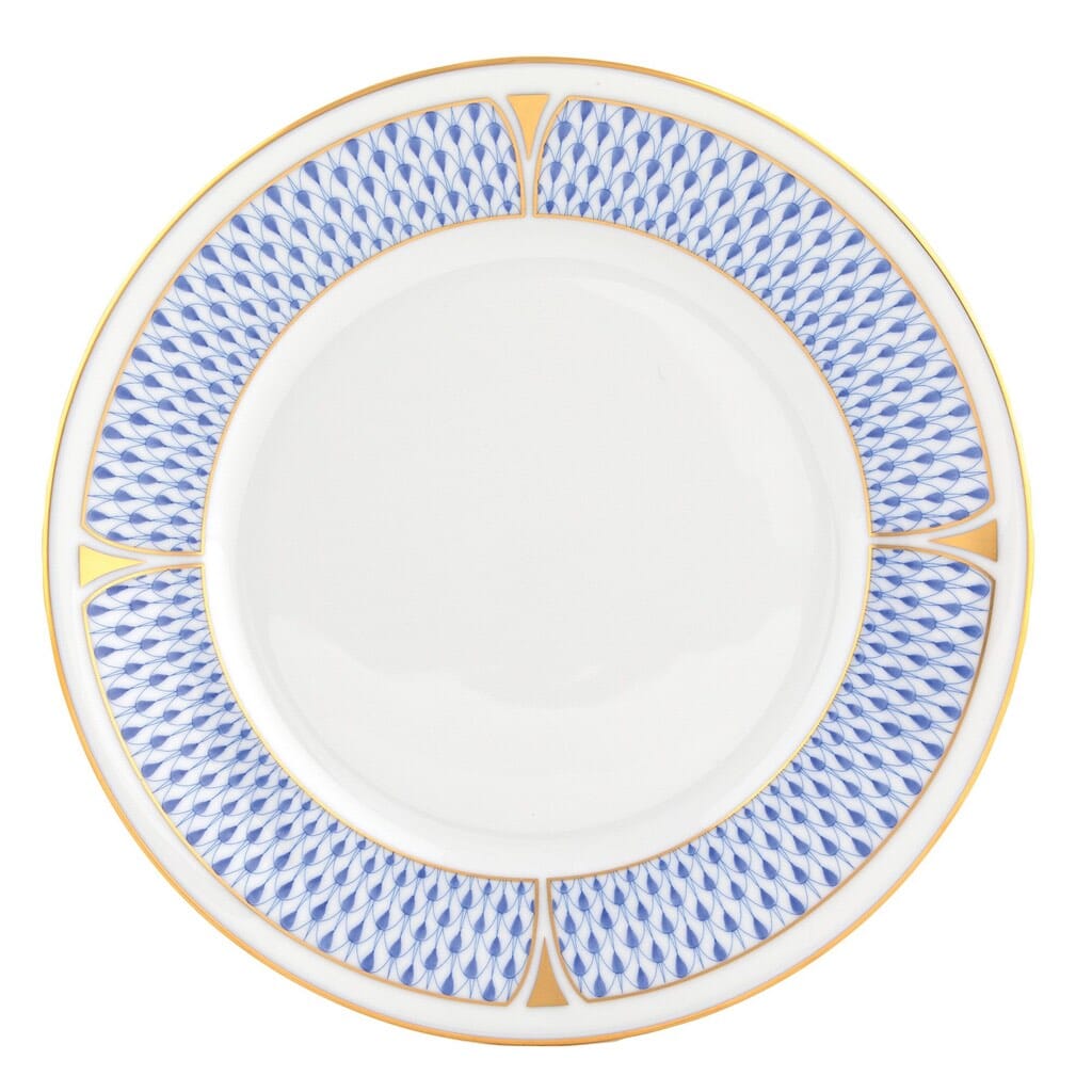 Herend Art Deco Salad Plate Dinnerware Herend Blue 