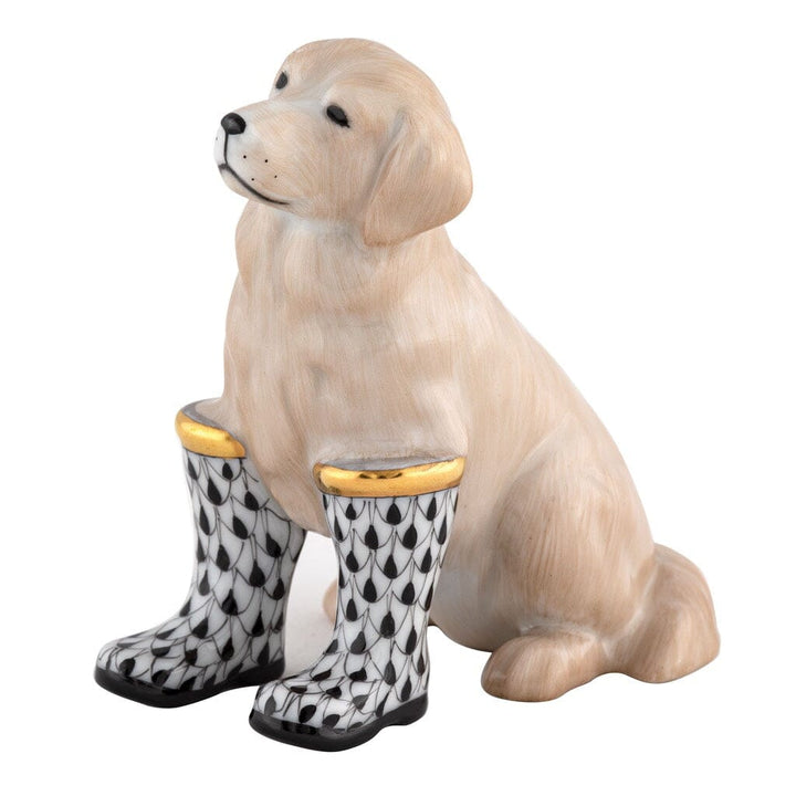 Herend Rainy Day Retriever Figurine Figurines Herend Black 