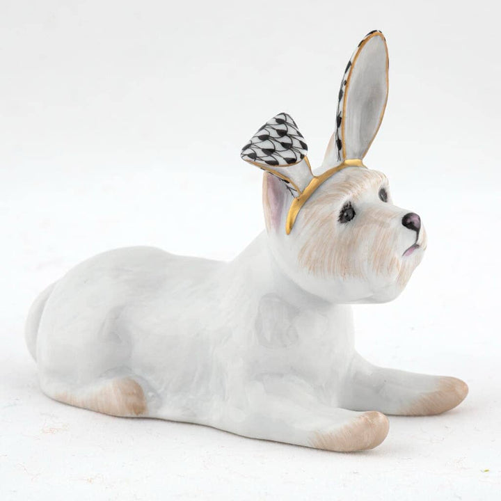 Herend Westie With Bunny Ears Figurine Figurines Herend Black 