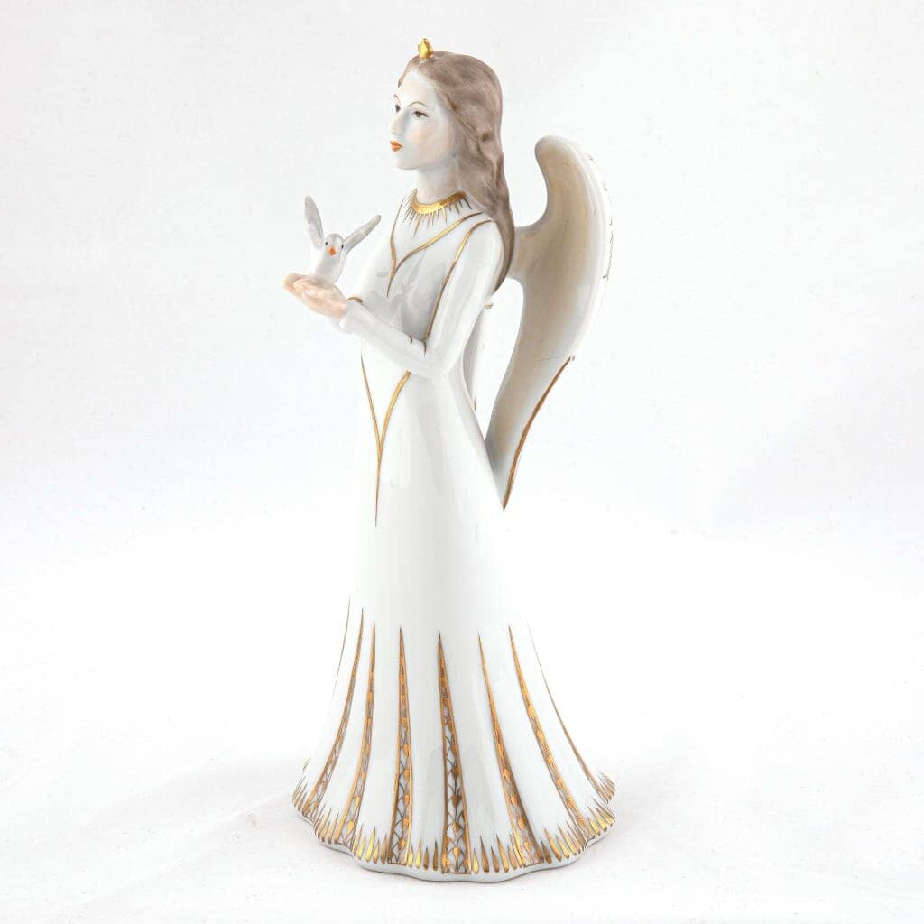 Herend Angel With Dove Figurine Figurines Herend 