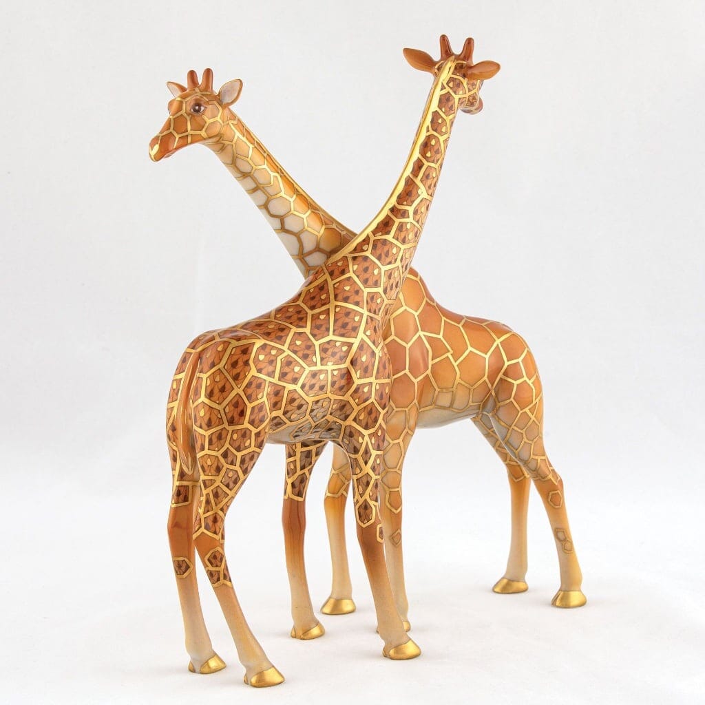 Herend Double Giraffes Figurine - Limited Edition Figurines Herend 