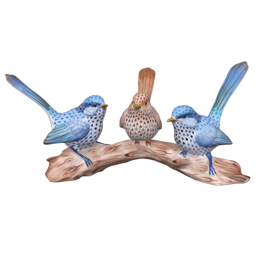 Herend Trio of Splendid Fairywrens Figurine - Limited Edition Figurines Herend 