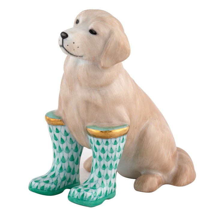 Herend Rainy Day Retriever Figurine Figurines Herend Green 